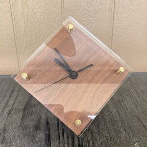 Wooden Desk clock mid century modern design